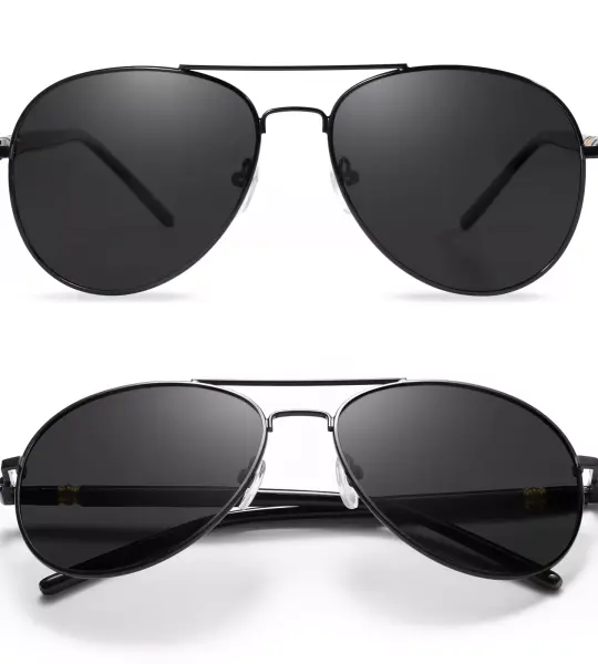 Aviator Sunglasses Men Women Classic Black Shades Metal Frame with UV Protection